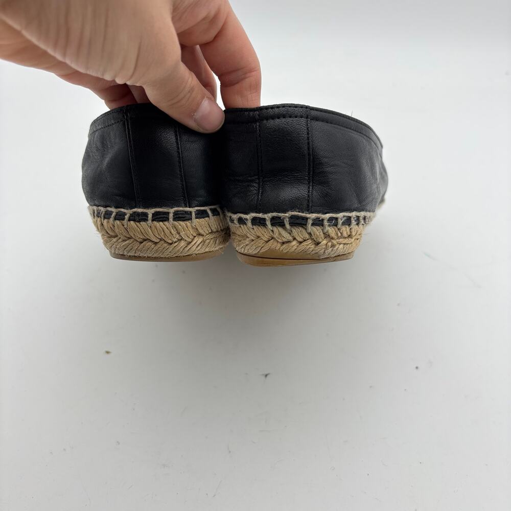 YSL Saint Laurent Logo Leather Espadrille Shoes Women's 39 US 9 - Picture 14 of 15